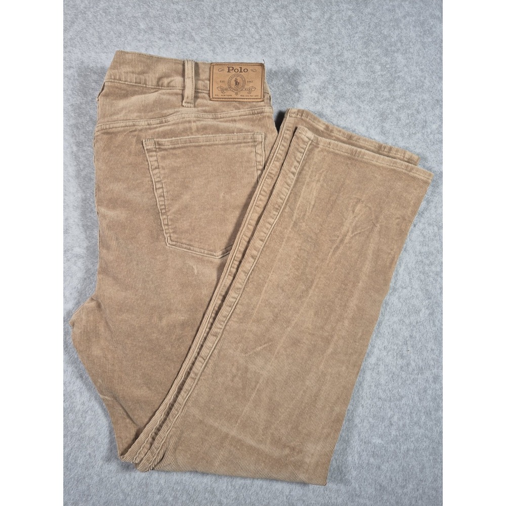 Polo Ralph Lauren Classic Tan Chunky Corduroy Pants Men's Size 38x32 Tan Brown